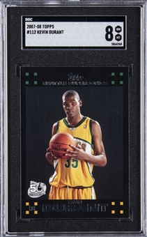 2007-08 Topps #112 Kevin Durant Rookie Card - SGC NM-MT 8